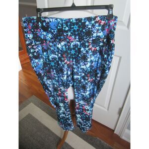 NEW LIVI LANE BRYANT COLORFUL BLUE CAPRI HIGH RISE LEGGINGS 18/20